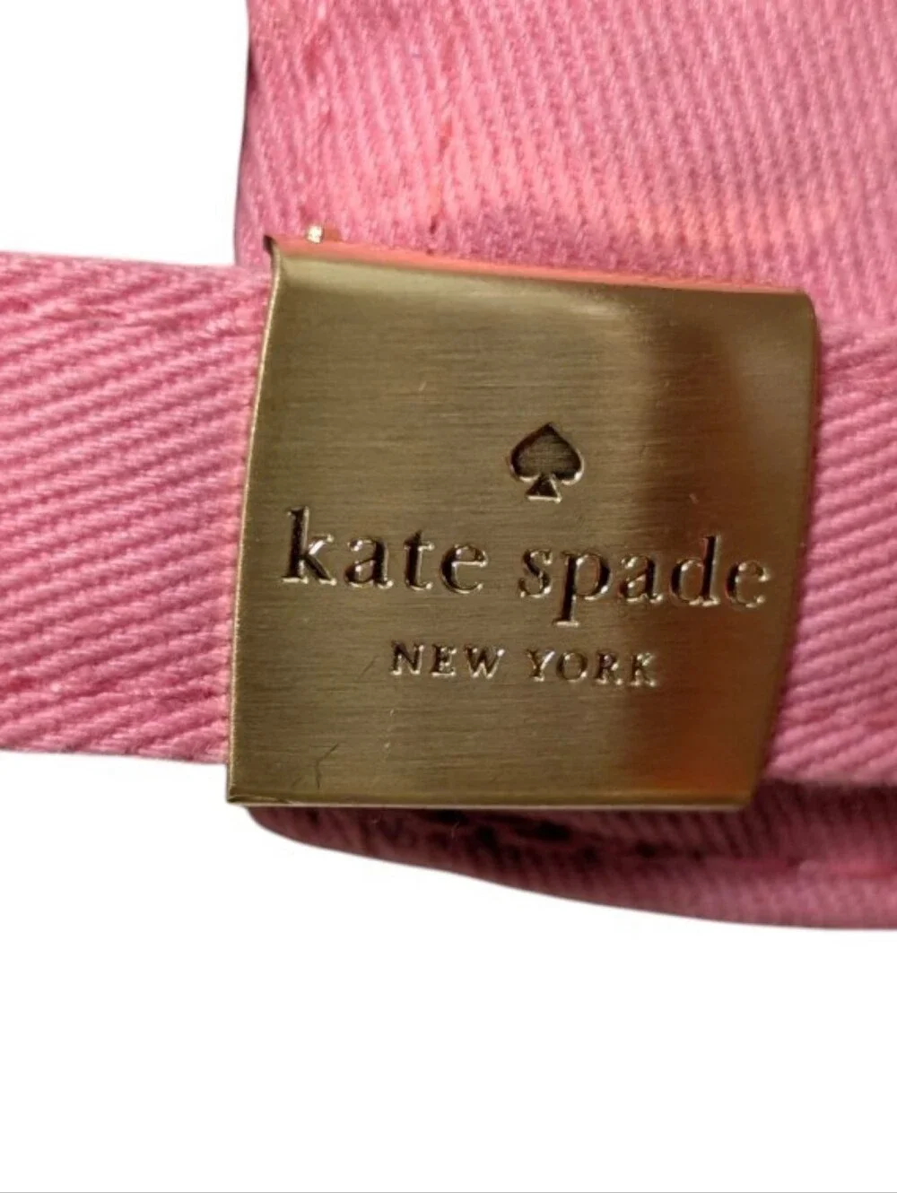 New Kate Spade ♠️ Stacked Logo Baseball Cap Pink White Trim